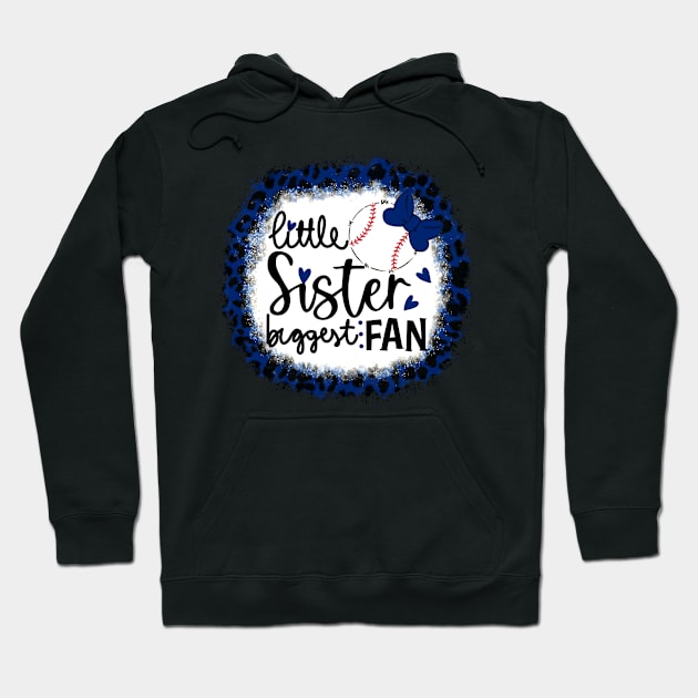 Baseball Little Sister Biggest Fan   Leopard Baseball Sister Hoodie by Wonder man 